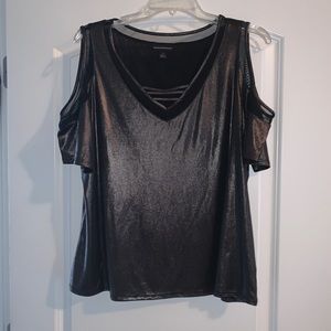Gunmetal Metallic Rock & Republic Blouse